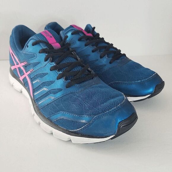 Asics Gel Zaraca 4 T5K8N Running Shoes Lace Up Low Top Blue/Pink /Onyx Size 10 - Picture 1 of 12